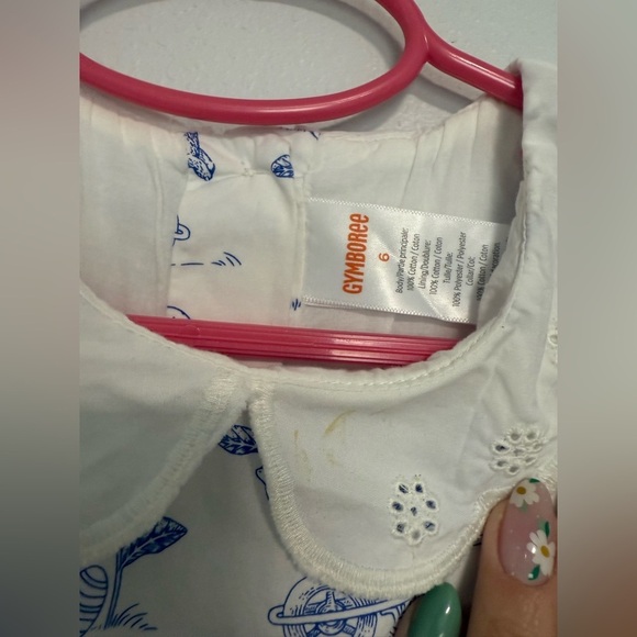 Gymboree
Girls Bunny Poplin Peter Pan Dress - Blue Belle - White - Picture 5 of 5